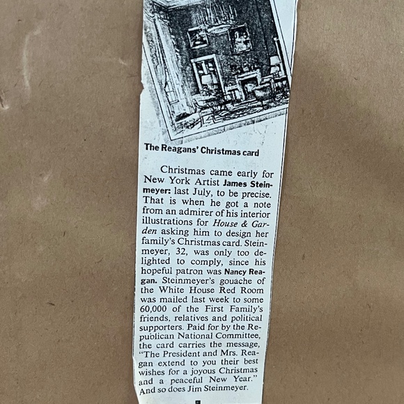 Ronald Reagan White House Embossed Christmas Card 1982 Framed - Picture 6 of 7